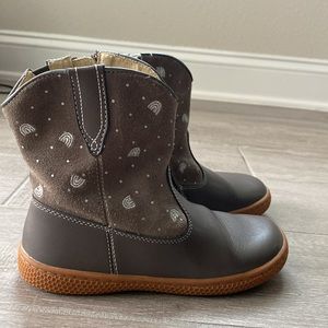 Livie & Luca girls grey leather upper ankle boot sz 13 like NEW